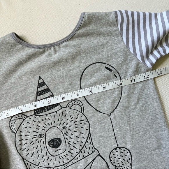 Rags to Raches 3/4T Gray Party Bear Print Baby Romper Jumpsuit - Picture 5 of 7
